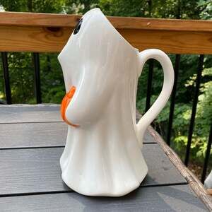 Ceramic Ghost with Pumpkin Halloween Pitcher Viral